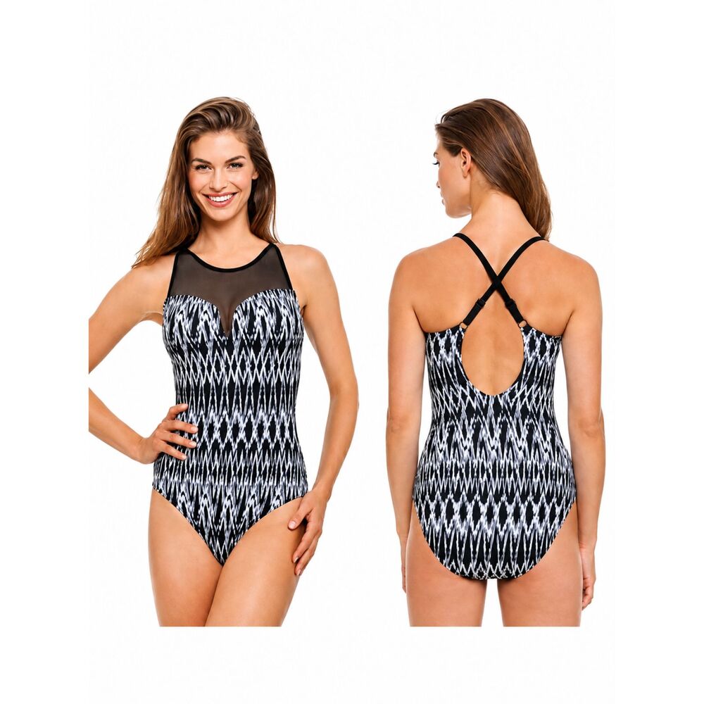 Profile By Gottex Shibori One Piece Swimsuit Size 10 NWT